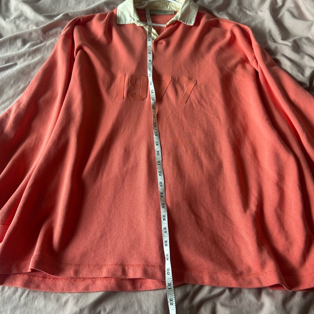 Essentials Henley Rugby Coral Oversized - Picture 2 of 8